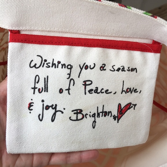 Like new! - BRIGHTON Christmas Love & Joy Double Sided Canvas Tote Bag - Picture 5 of 13